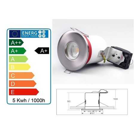 Lot de 10 Supports de Spot BBC Étanches IP65 en Inox - Avec Douille GU10 Automatique