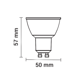 Spot Led GU10 angle 36° 7 watt (eq. 45 watt) Blanc Chaud 3000°K Finition Grise 