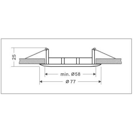 Lot de 50 Fixation de spot encastrable Classic Alu Brossé Diamètre 77mm ref. 949