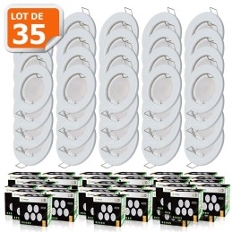 Lot de 35 Spot Led Encastrable complete ronde fixe eq. 50w blanc neutre
