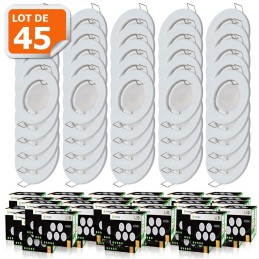LOT DE 40 SPOT LED ENCASTRABLE COMPLETE RONDE FIXE eq. 50W BLANC FROID 6000K