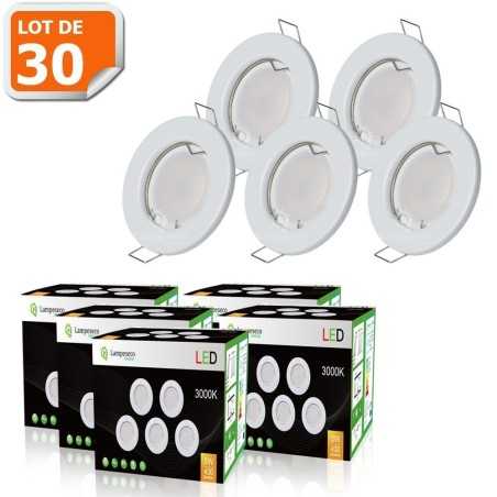 Revolutionizez votre éclairage avec notre lot de 30 Spots LED ronds 50W blanc chaud!