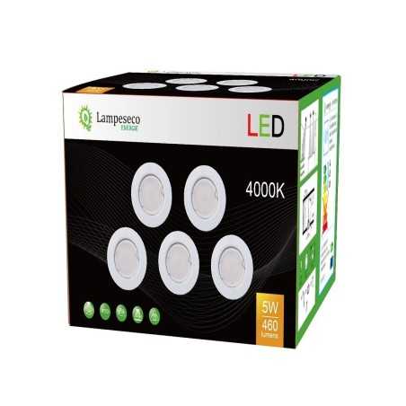 Lot de 35 Spot Led Encastrable complete ronde fixe eq. 50w blanc neutre
