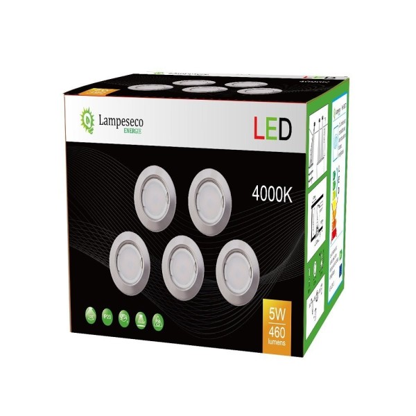 Rénovez votre éclairage avec style grâce à notre Lot de 20 spots LED encastrables alu blanc neutre 50W équivalent !