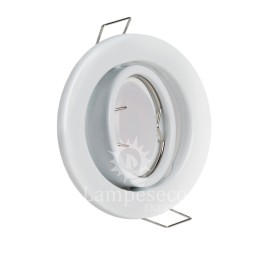 LOT DE 10 SPOT LED ENCASTRABLE COMPLETE FIXE BLANC AVEC AMPOULE GU10 230V eq. 50W BLANC FROID 6000K