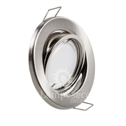 LOT DE 20 SPOT LED ENCASTRABLE COMPLETE ORIENTABLE ALU BROSSE AVEC AMPOULE GU10 230V eq. 50W