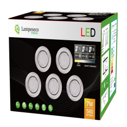 Éclairez votre maison avec style - 35 spots LED 3 étapes dimmables 7W éq.56W alu brossé blanc chaud