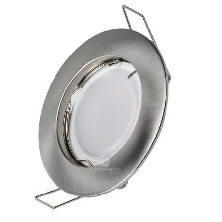 Luminaires 50 Spots LED 3-étapes dimmables - Blanc chaud, finition alu brossé!