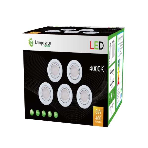 Voici le meilleur pack de 20 spots LED encastrables orientables avec ampoule GU10 230V eq. 50W pour une lumière blanche neutre i