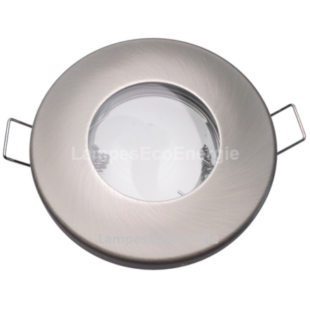 10X Spots LED Encastrables Alu Brossé Etanche IP44 Pour Salle de Bain Blanc Chaud