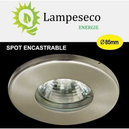 10X Spots LED Encastrables Alu Brossé Etanche IP44 Pour Salle de Bain Blanc Chaud