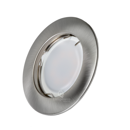 Lot de 45 Spot Led Encastrable Complete Alu Brossé Lumière Blanc Chaud 5W eq.50W ref.763