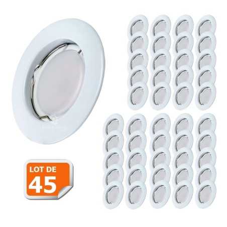 Lot de 40 Spot Led Encastrable Complete Blanc Lumière Blanc Neutre 5W eq.50W ref.770