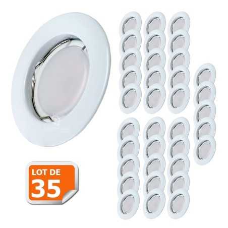 Lot de 35 Spot Led Encastrable Complete Blanc Lumière Blanc Neutre 5W eq.50W ref.770