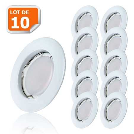 Lot de 10 Spot Led Encastrable Complete Blanc Lumière Blanc Neutre 5W eq.50W ref.770