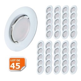 Lot de 45 Spot Led Encastrable Complete Blanc Lumière Blanc Chaud 5W eq.50W ref.267