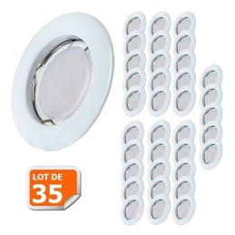 Lot de 35 Spot Led Encastrable Complete Blanc Lumière Blanc Chaud 5W eq.50W ref.267