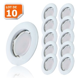 Lot de 10 Spot Led Encastrable Complete Blanc Lumière Blanc Chaud 5W eq.50W ref.267