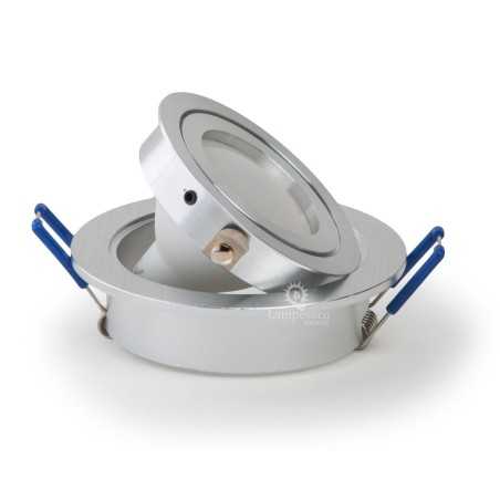 Découvrez la Spot Ronde Encastrable Orientable Aluminium Brillant - Sans Douille + Ampoule! Un éclairage parfait pour votre inté