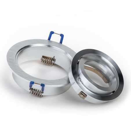 Découvrez la Spot Ronde Encastrable Orientable Aluminium Brillant - Sans Douille + Ampoule! Un éclairage parfait pour votre inté