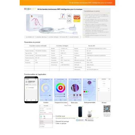 Transformez votre intérieur en un spectacle lumineux avec les bandes RGB WiFi compatibles Alexa et Google!