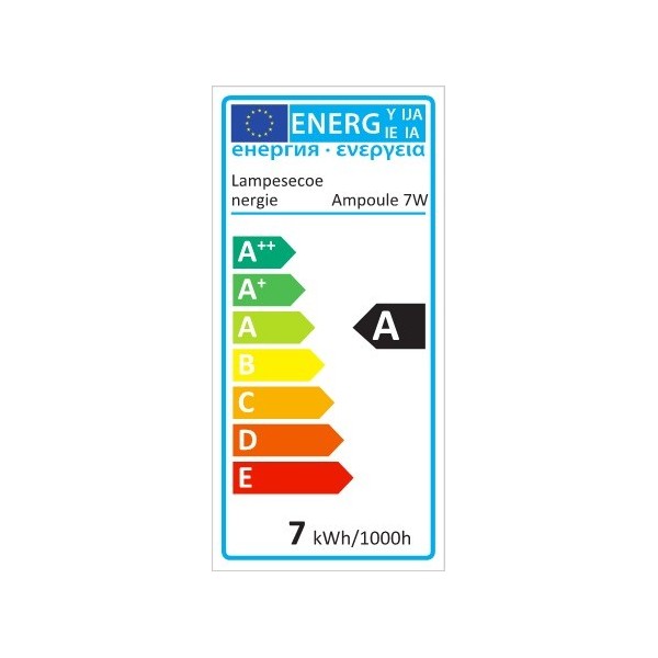 Lot de 5 Ampoules économie d’énergie Mini-Fluo sphérique 7W E27