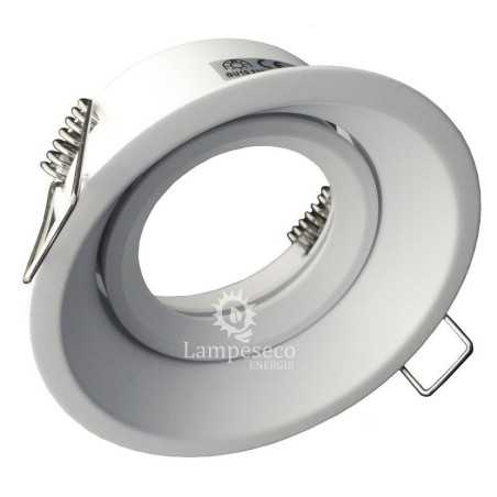 Lot de 6 Support Spot encastrable basse luminance blanc, non eblouissant, pour ampoule GU10 / MR16 ref.837