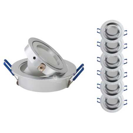 LOT DE 2 SPOT LED ENCASTRABLE COMPLETE ORIENTABLE BLANC AVEC AMPOULE GU10 230V eq. 50W