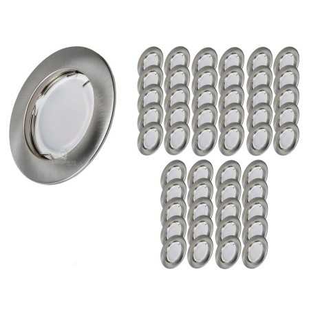 Lot de 50 Spot Led Encastrable Complete Alu Brossé Lumière Blanc Chaud 5W eq.50W ref.763
