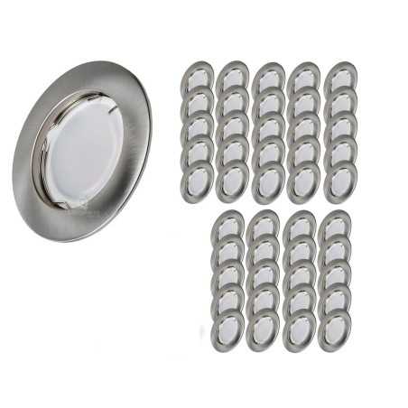 Lot de 45 Spot Led Encastrable Complete Alu Brossé Lumière Blanc Chaud 5W eq.50W ref.763