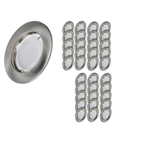 Lot de 35 Spot Led Encastrable Complete Alu Brossé Lumière Blanc Chaud 5W eq.50W ref.763