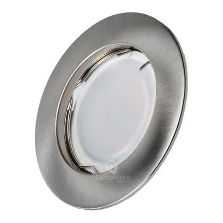 Lot de 8 Spot Led Encastrable Complete Alu Brossé Lumière Blanc Chaud 5W eq.50W ref.763