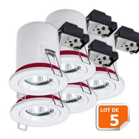 Éclairez votre foyer avec notre lot de 5 spots encastrables orientables - Blanc Chaud