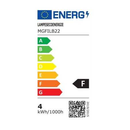 Ampoule Led  Filament Culot B22 forme G45 4 Watt (éq 42 watts) Blanc Chaud