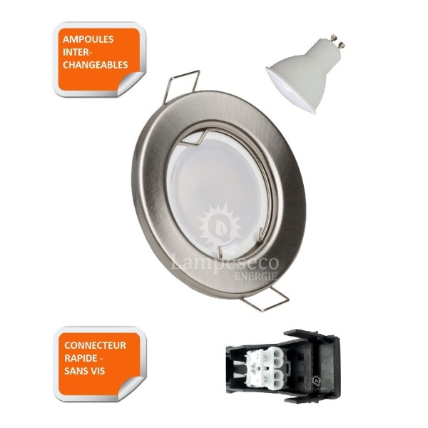 Rénovez votre éclairage avec style grâce à notre Lot de 20 spots LED encastrables alu blanc neutre 50W équivalent !