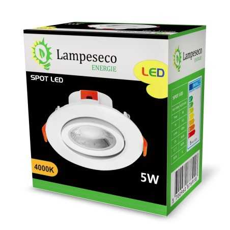 Lot de 10 Spots LED Encastrables 5W Blanc Neutre avec Transformateur – Éclairage Plafond Efficace