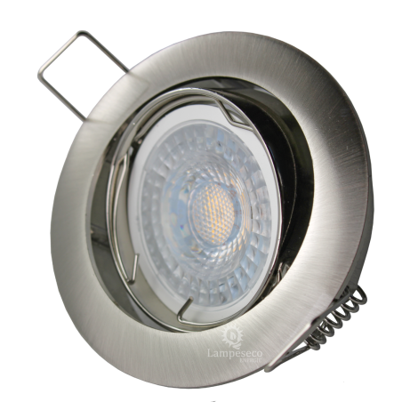 LOT DE 10 SPOT LED RONDE ALU BROSSE 230V COB LED 5W RENDU 50W BLANC FROID