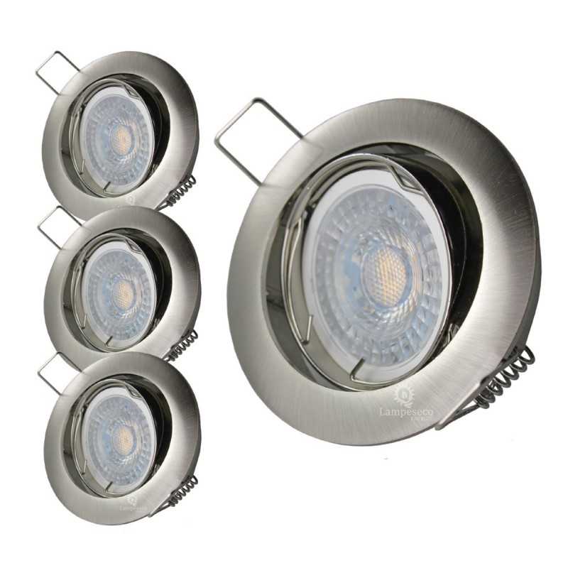 LOT DE 3 SPOT LED RONDE ALU BROSSE 230V COB LED 5W RENDU 50W BLANC FROID LOT DE 3 SPOT LED RONDE ALU BROSSE 230V COB LED 5W RENDU 50W BLANC FROID