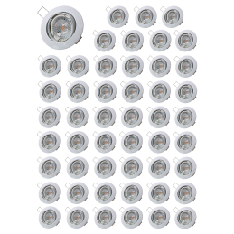 LOT DE 50 SPOT FIXE LED RONDE 230V ALU BROSSE COB LED 5W RENDU 50W BLANK FROID