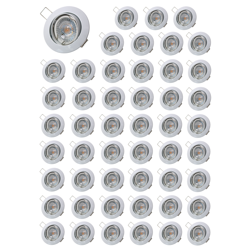 LOT DE 50 SPOT FIXE LED RONDE 230V ALU BROSSE COB LED 5W RENDU 50W BLANK FROID LOT DE 50 SPOT FIXE LED RONDE 230V ALU BROSSE COB LED 5W RENDU 50W BLANK FROID