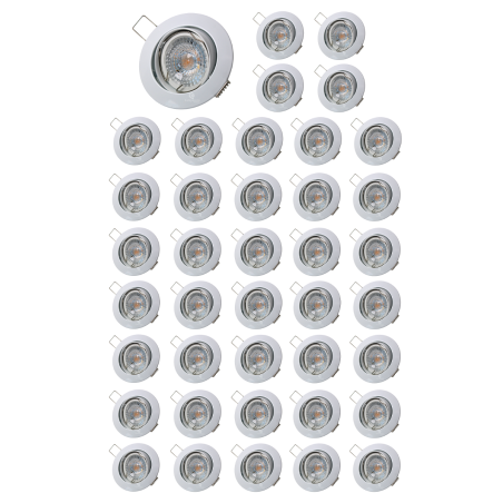 Lot de 40 Spot led 7w ronde blanc orientable blanc neutre 38° angle