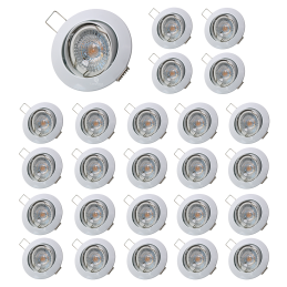 Lot de 25 Spot led 7w ronde blanc orientable blanc neutre 38° angle