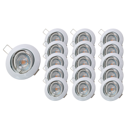 Lot de 15 Spot led 7w ronde blanc orientable blanc neutre 38° angle