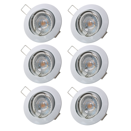 Lot de 6 Spot led 7w ronde blanc orientable blanc neutre 38° angle