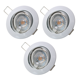 Lot de 3 Spot led 7w ronde blanc orientable blanc neutre 38° angle
