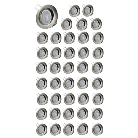 LOT DE 40 SPOT LED RONDE ALU BROSSE 230V COB LED 5W RENDU 50W BLANC CHAUD