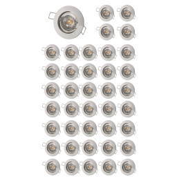 LOT DE 40 SPOT ENCASTRABLE FIXE LED GU10 230V BLANC AVEC COB LED 5W RENDU ENVIRON 50W HALOGENE