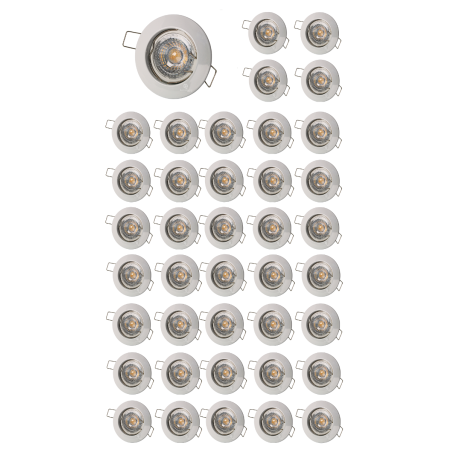 LOT DE 40 SPOT ENCASTRABLE FIXE LED GU10 230V BLANC AVEC COB LED 5W RENDU ENVIRON 50W HALOGENE