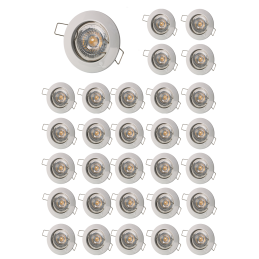 LOT DE 30 SPOT ENCASTRABLE FIXE LED GU10 230V BLANC AVEC COB LED 5W RENDU ENVIRON 50W HALOGENE