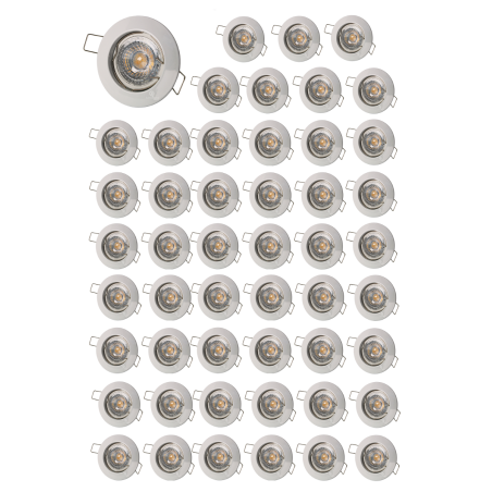 LOT DE 50 SPOT ENCASTRABLE FIXE LED GU10 230V BLANC AVEC COB LED 5W RENDU ENVIRON 50W HALOGENE